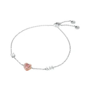 Βραχιόλι Michael Kors Ασημένιο Two-Tone Heart Slider 
